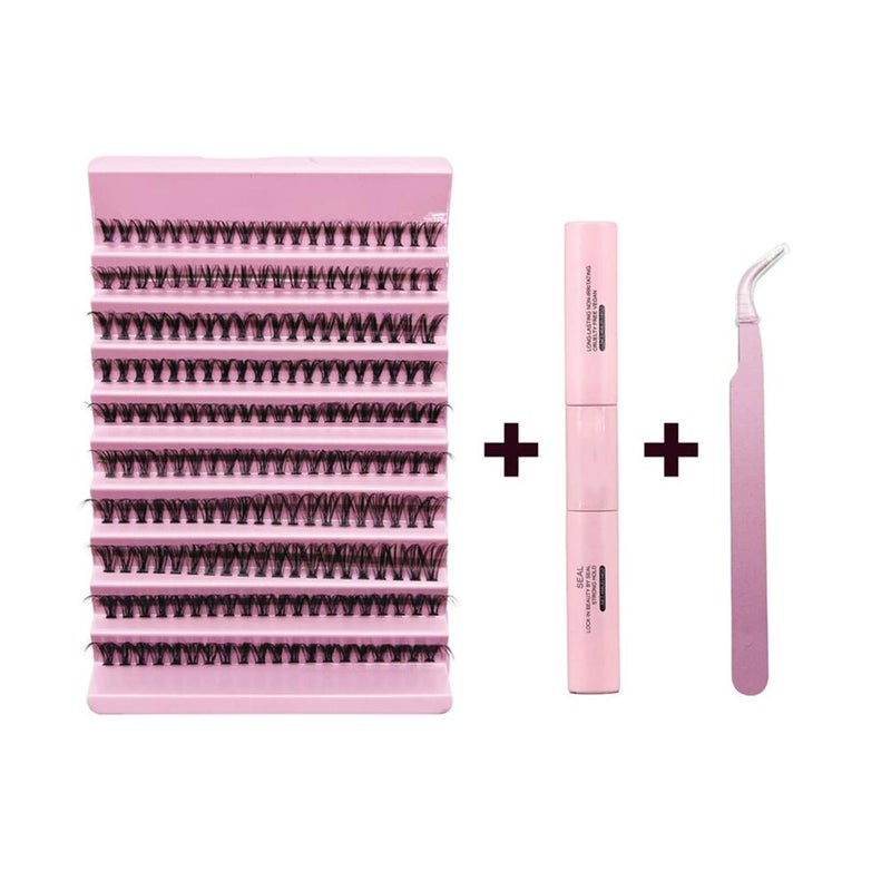 False eyelash set 30D 40D segmented eyelash extension set, single cluster natural soft ten rows of washboard eyelashes